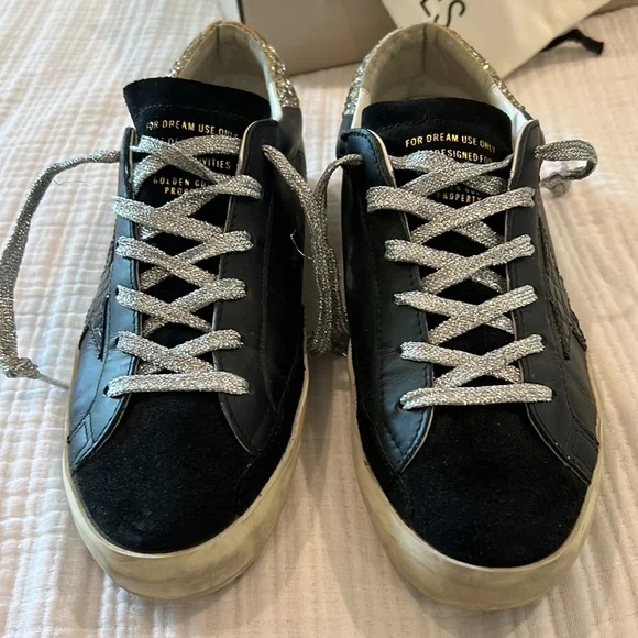 Golden Goose Super Star Croco Leather Low Top Glitter Sneaker 40 / 10 - Picture 10 of 16